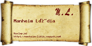 Manheim Lídia névjegykártya